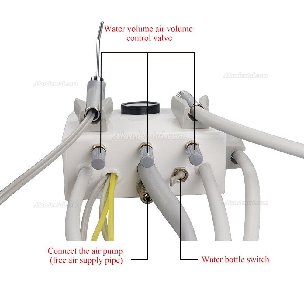 Dental Wall Mounted Portable Turbine Unit 4H (3 Way Syringe + Foot Pedal Control)